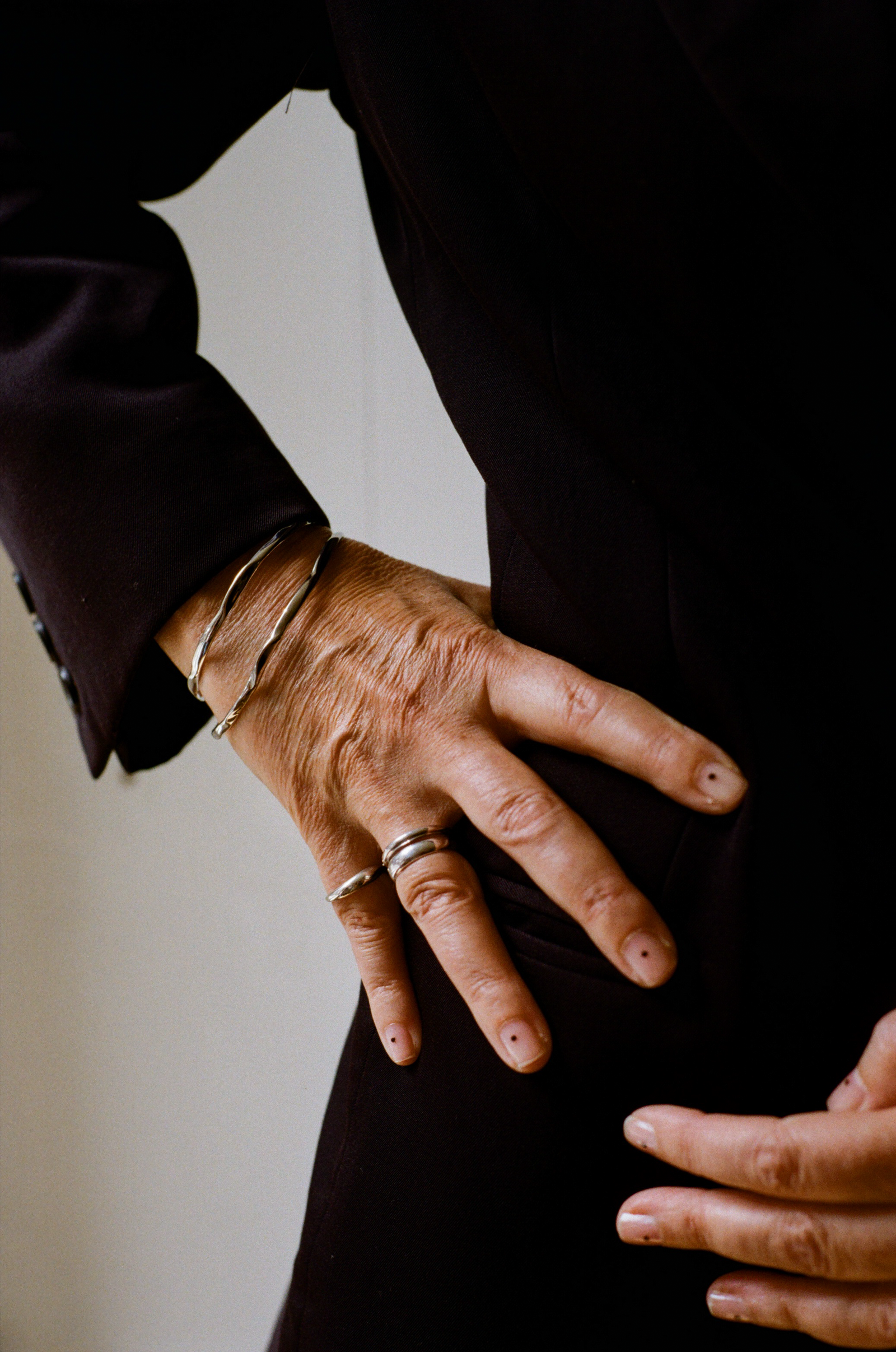 Silver rings for men and women together with two silver cuff bracelets