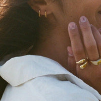 Small oval hoops, Sleeping earrings