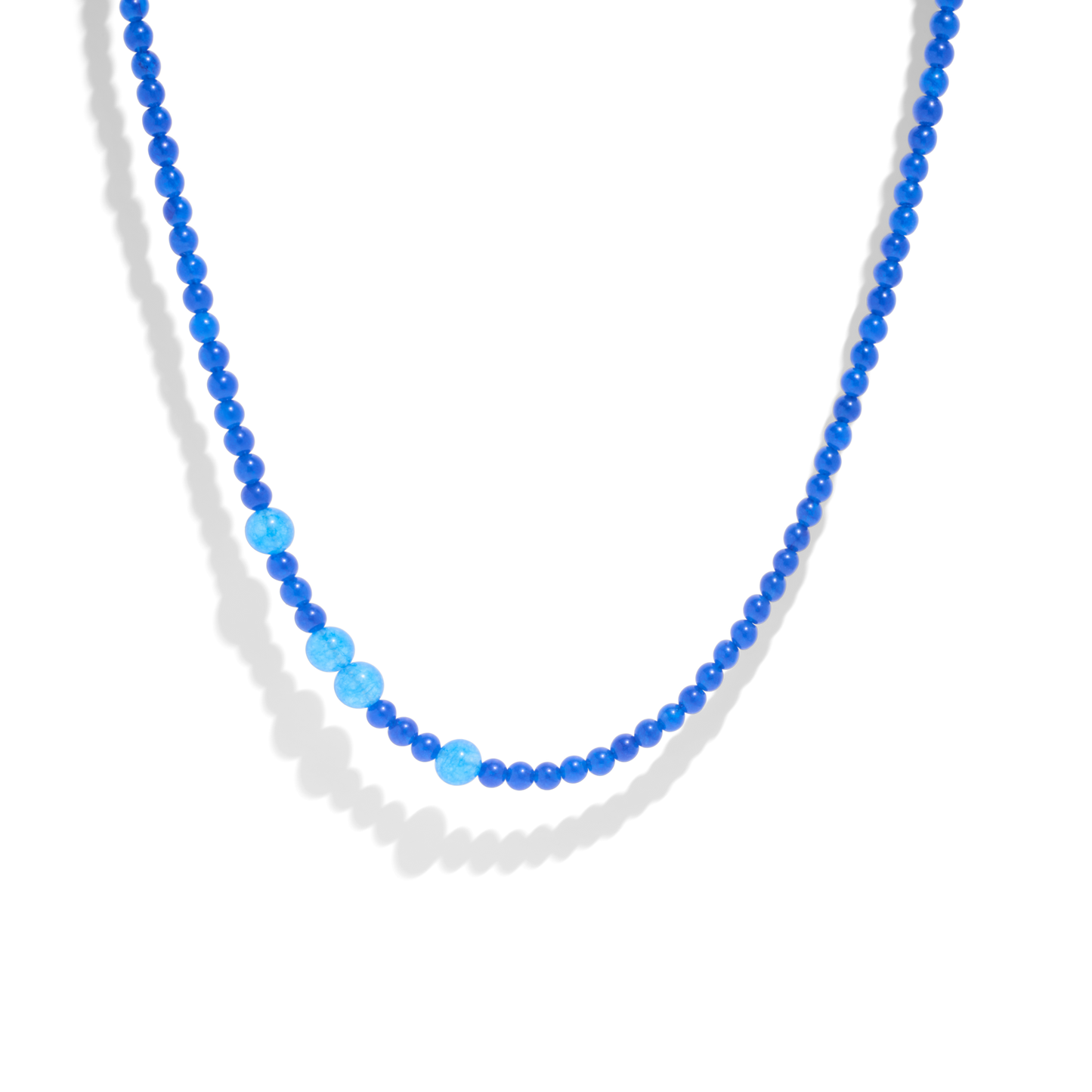 Blue quartz gemstone necklace