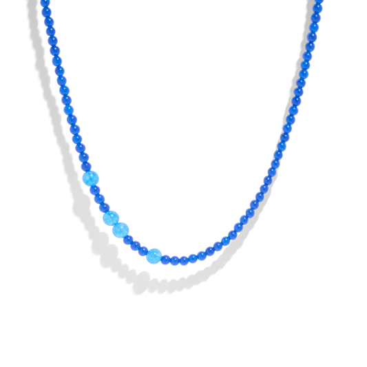 Blue quartz gemstone necklace