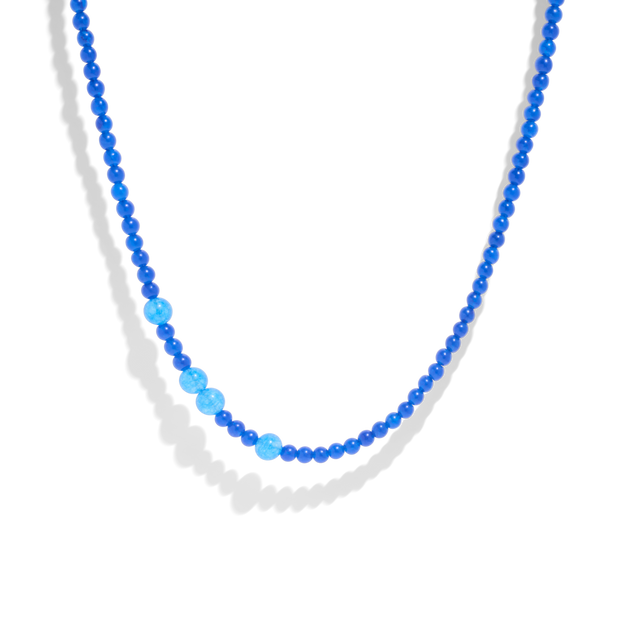 Blue quartz gemstone necklace