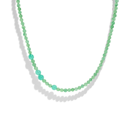 Green quartz gemstone necklace