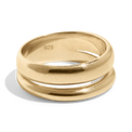 Double band gold ring. One thicker band and one thiner. Well polished