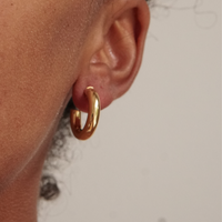 Chubby gold hoop earrings