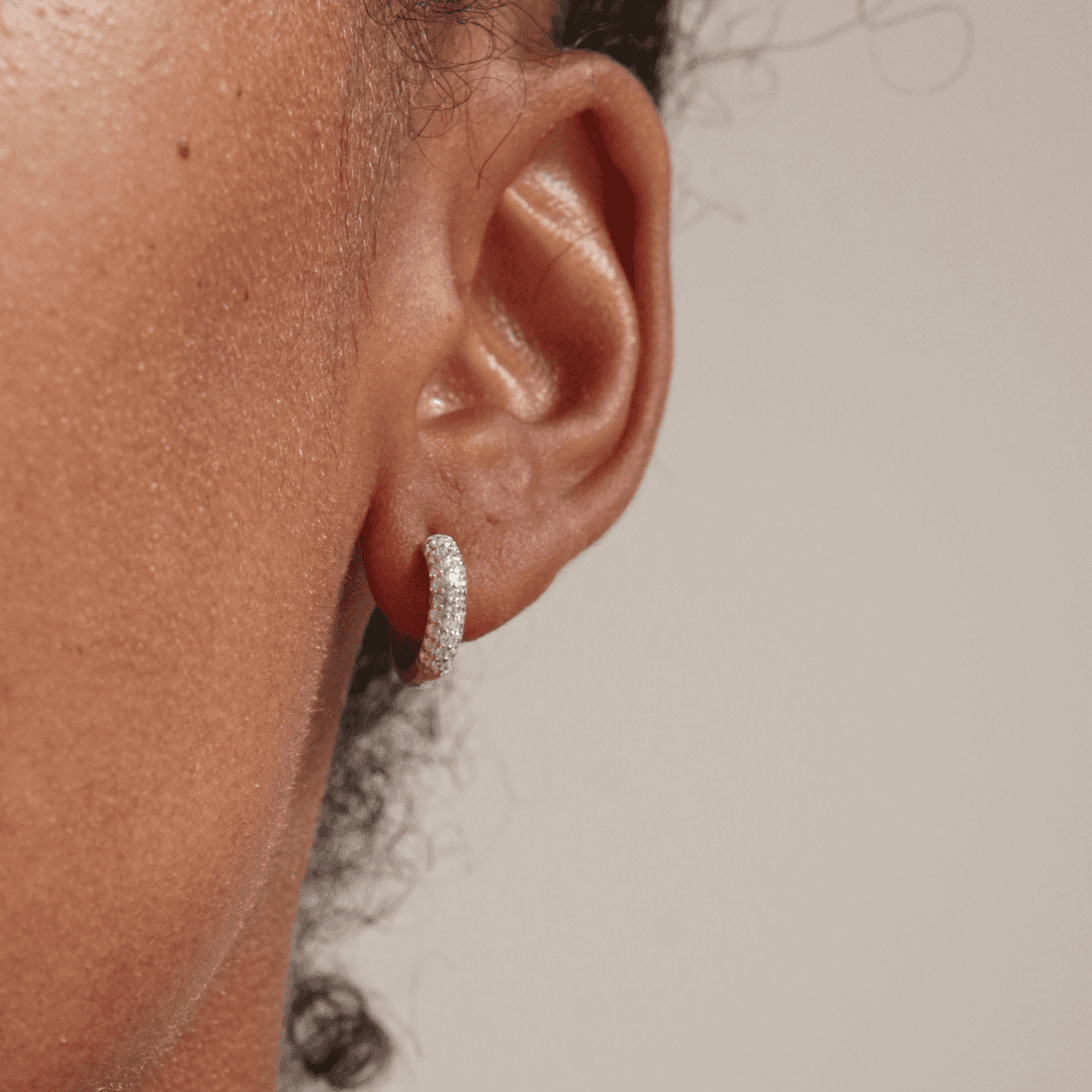 Sterling silver hoops, Sleeping earrings