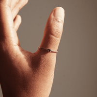 White gold ring with stone for women