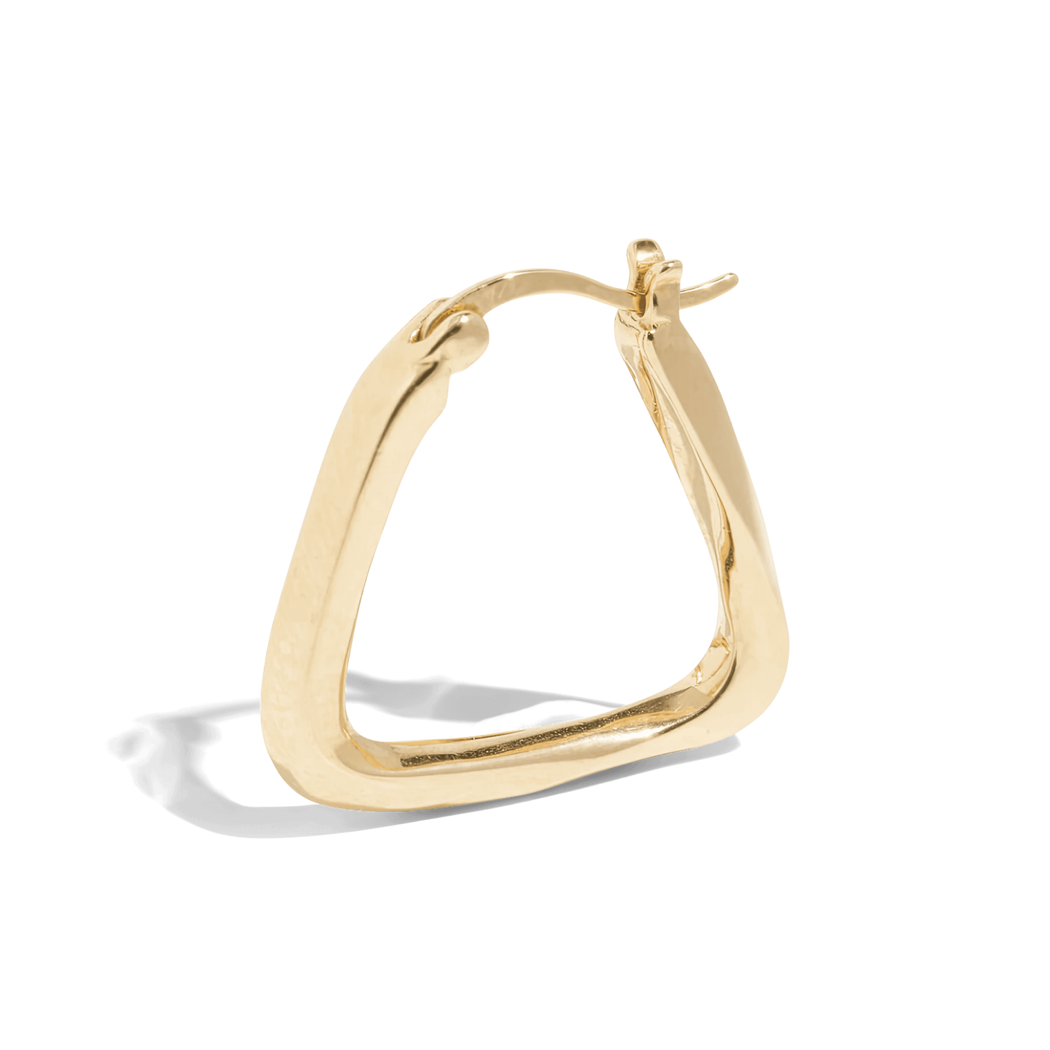 Traingle twisted gold hoops