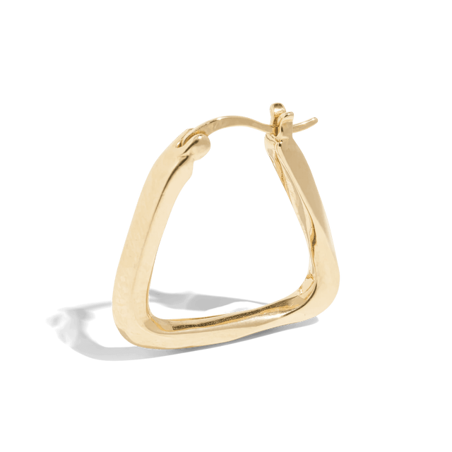 Traingle twisted gold hoops