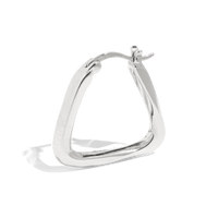 1 Silver triangle twisted hoop earrings packshot