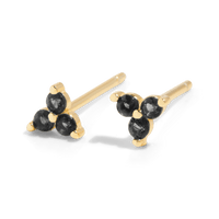 THE SALLY STUD BLACK - 18k gold plated