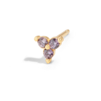 THE SALLY STUD PURPLE - 18k gold plated