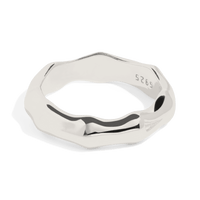 Silver ring with bamboo design