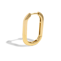 Packshot of oval gold hoop earrings