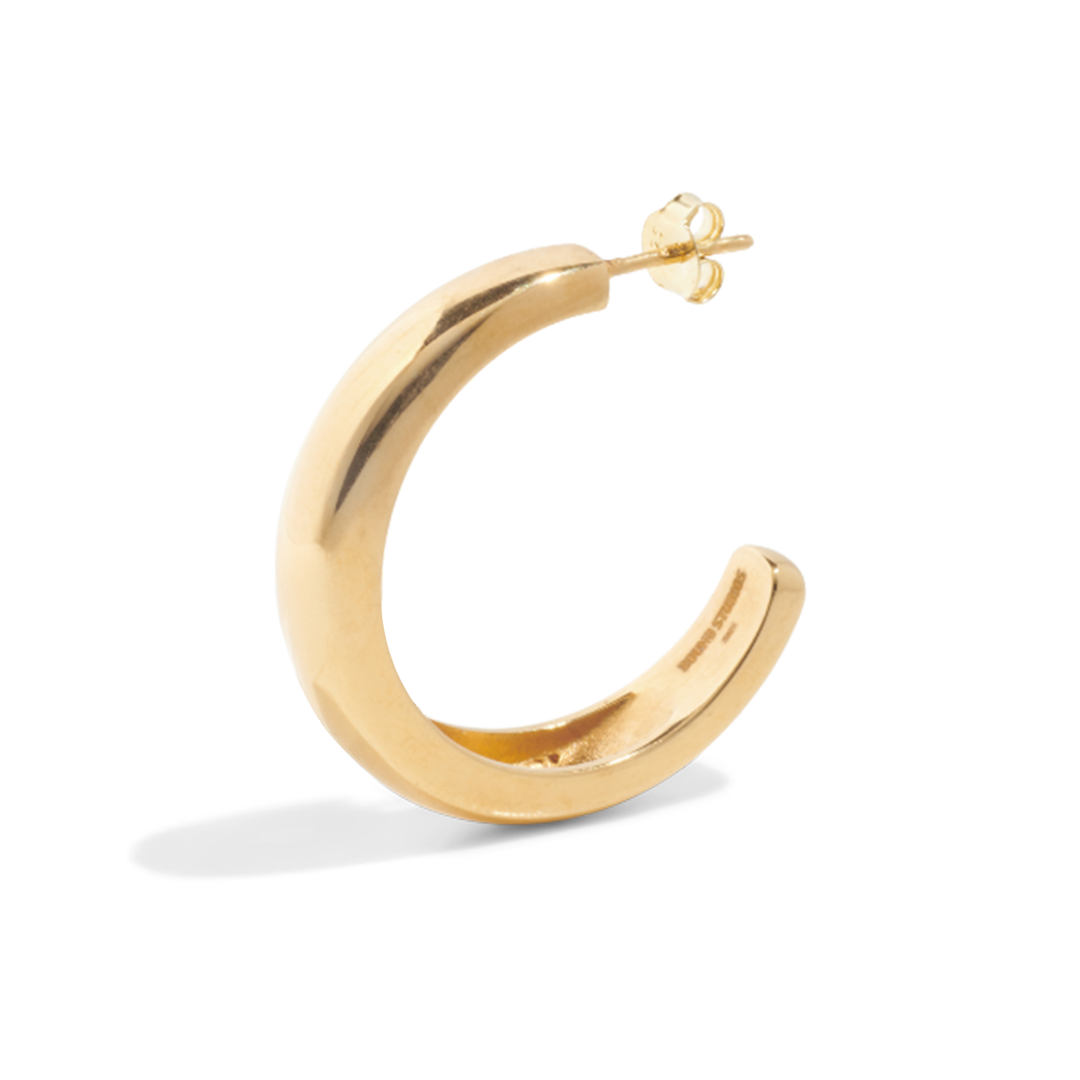 Gold hoop earring packshot