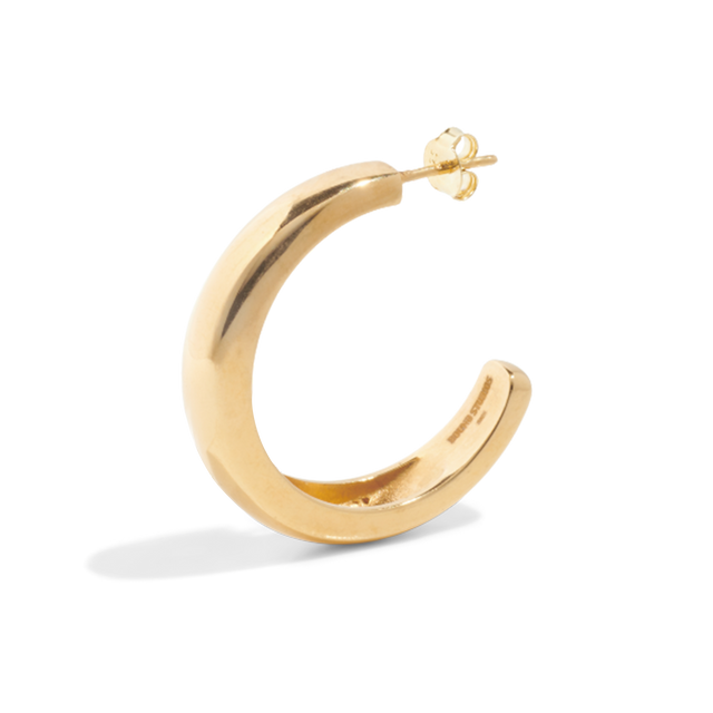 Gold hoop earring packshot