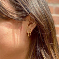 Gold hoop earrings, Golden earrings, Sleeping earrings