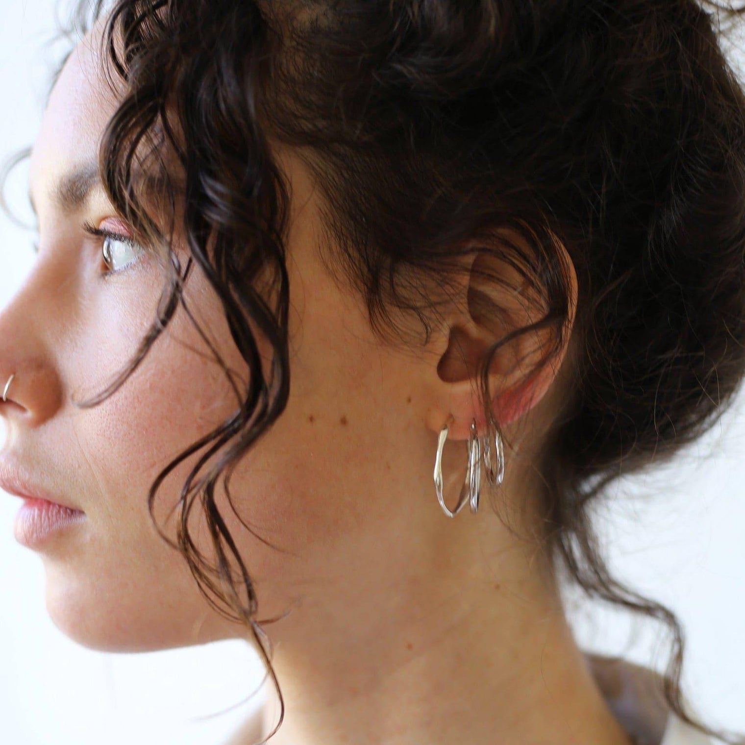 Irregular hoops, Sleeping earrings