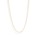 Link chain necklace in sustainable gold, minimalist design for everyday elegance. Perfect for layering or wearing alone, this gold jewelry packshot highlights its eco-friendly craftsmanship and timeless appeal.