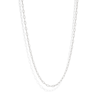 Link chain necklace in sustainable silver, minimalist design for everyday elegance. Perfect for layering or wearing alone, this gold jewelry packshot highlights its eco-friendly craftsmanship and timeless appeal.