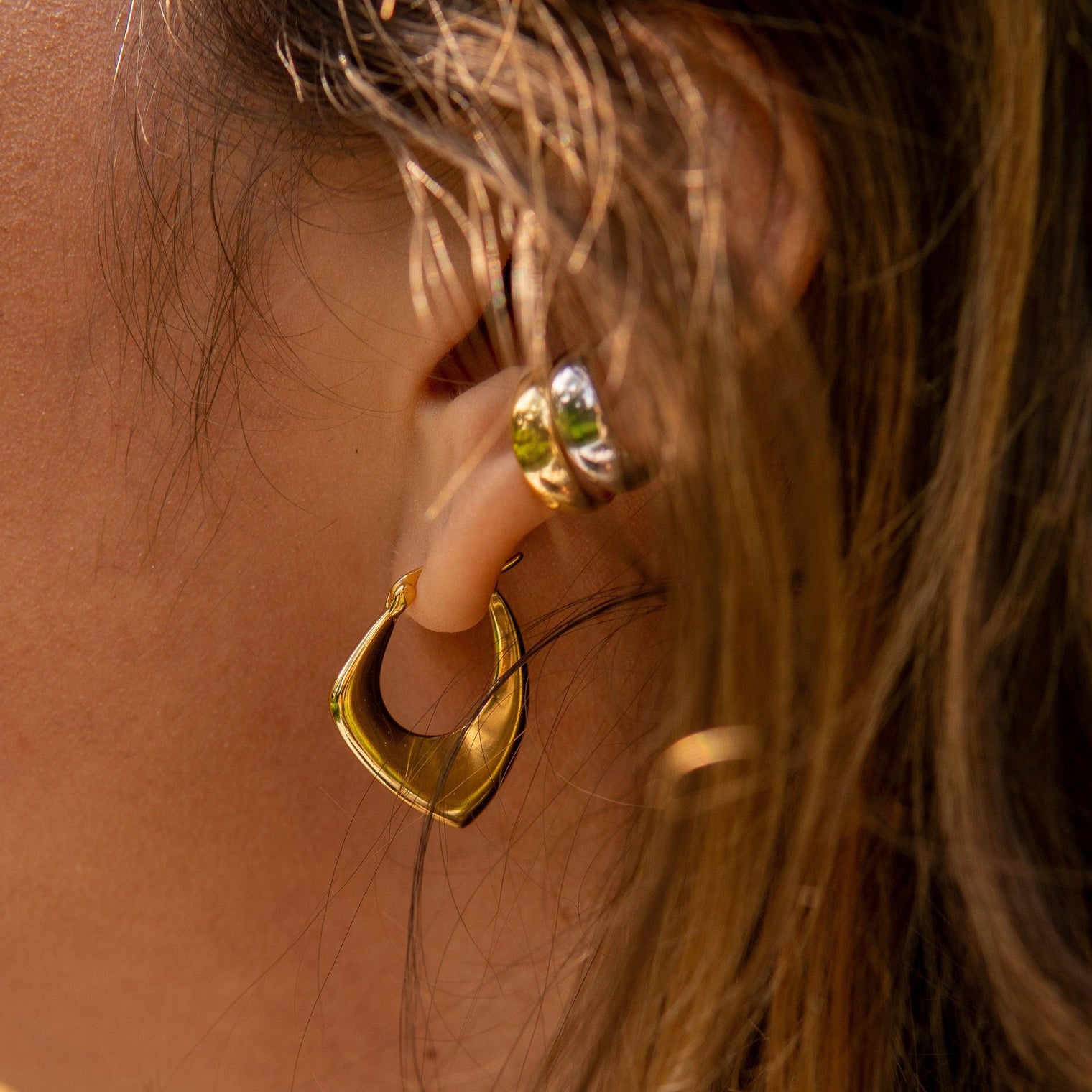 Bold cuff, Sleeping earrings