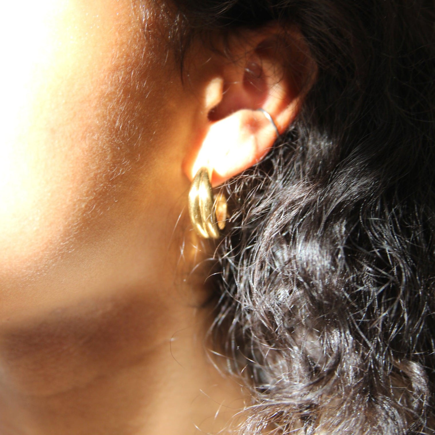 Bold double hoop, Sleeping earrings