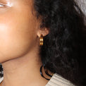 Bold double hoop, Sleeping earrings