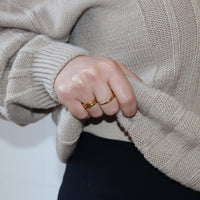 Bold double signet ring, 14k jewelry