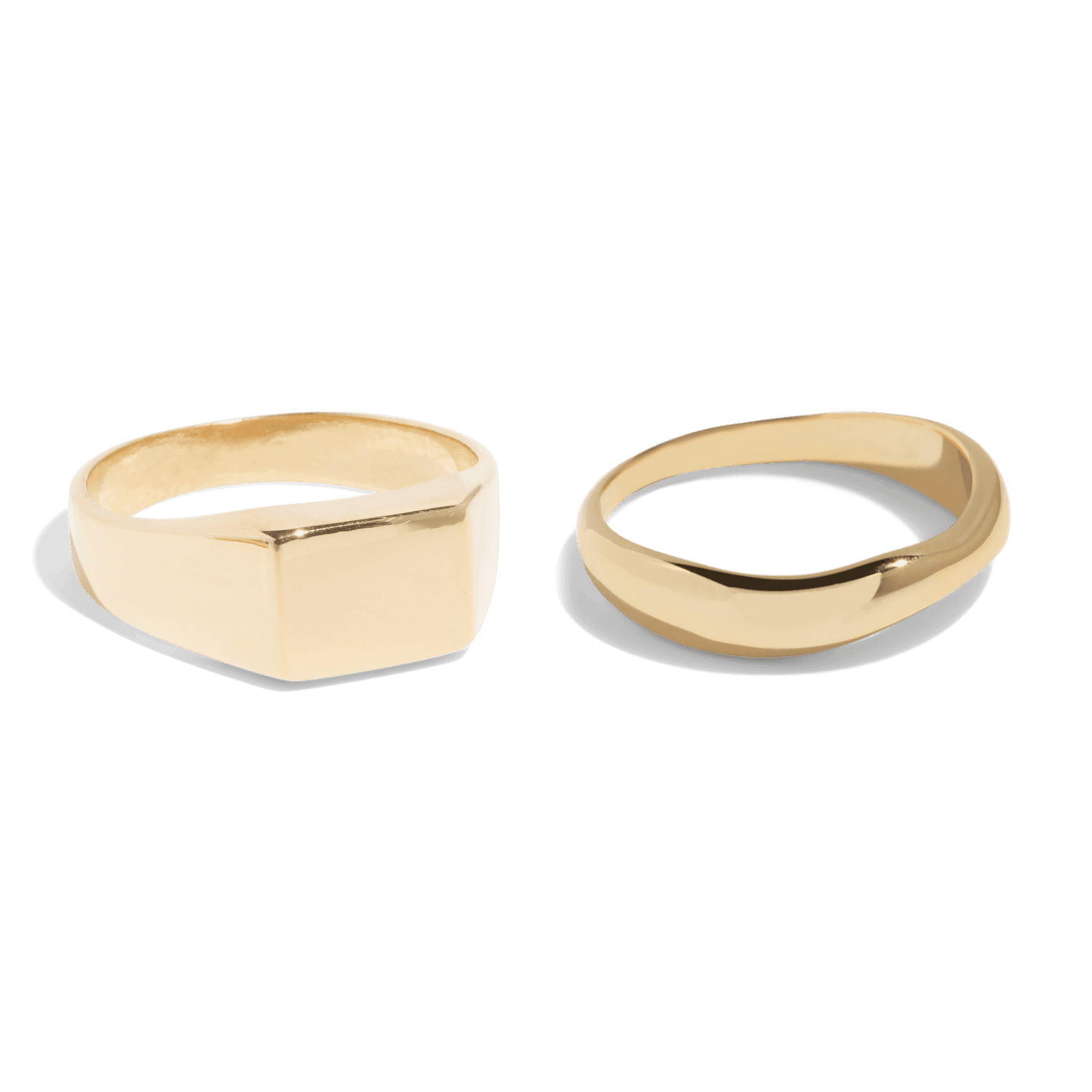 THE ESSENTIAL RING SET - 18k gold plated - Bound Studios, ring, Sustainable jewelry, gold jewelry packshot 