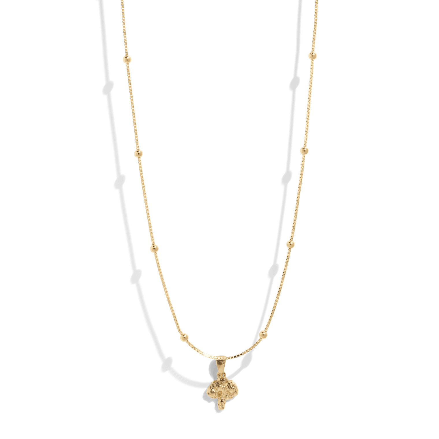 THE GARDEN SET - 18k gold plated - Bound Studios broccoli charm pendant necklace gold golden necklace 