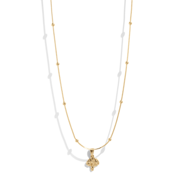 THE GARDEN SET - 18k gold plated - Bound Studios broccoli charm pendant necklace gold golden necklace 