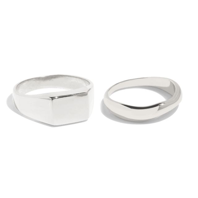 THE ESSENTIAL RING SET - sterling silver - Bound Studios, two rings in sterling silver packshot