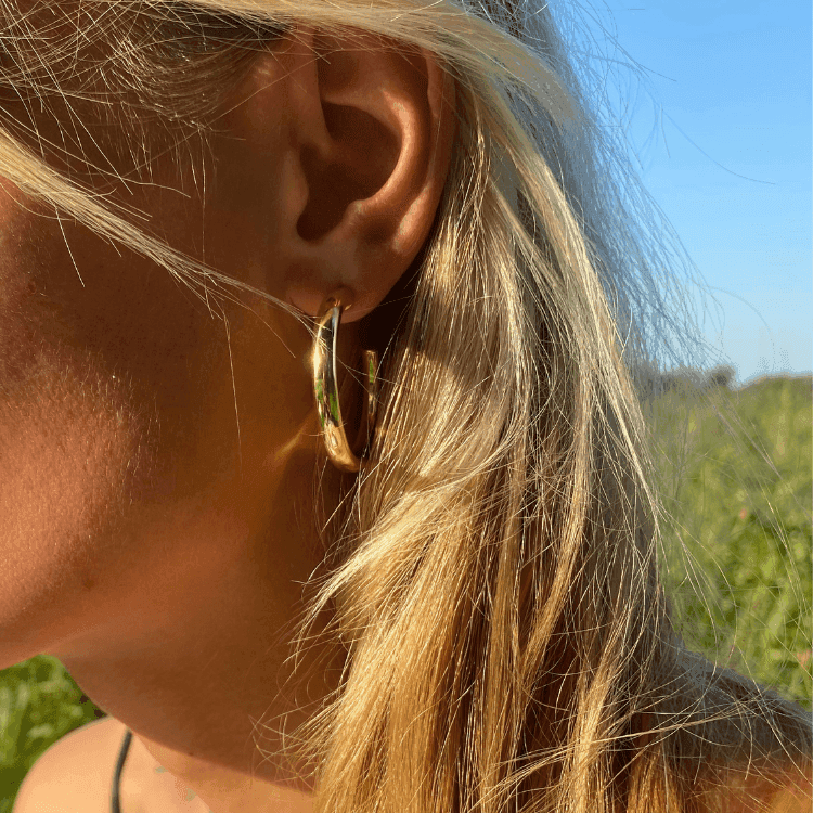 Bold hoops, Sleeping earrings