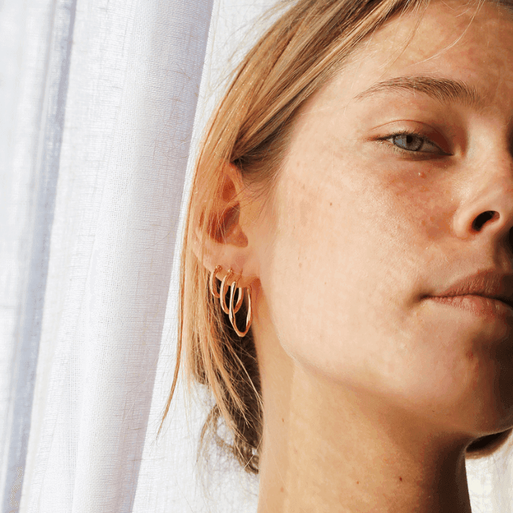 Irregular hoops, Sleeping earrings