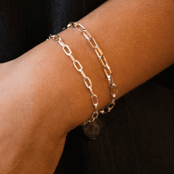 Minimal link bracelet, Hypoallergenic jewelry