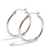 Silver hoop earrings, silver jewelry