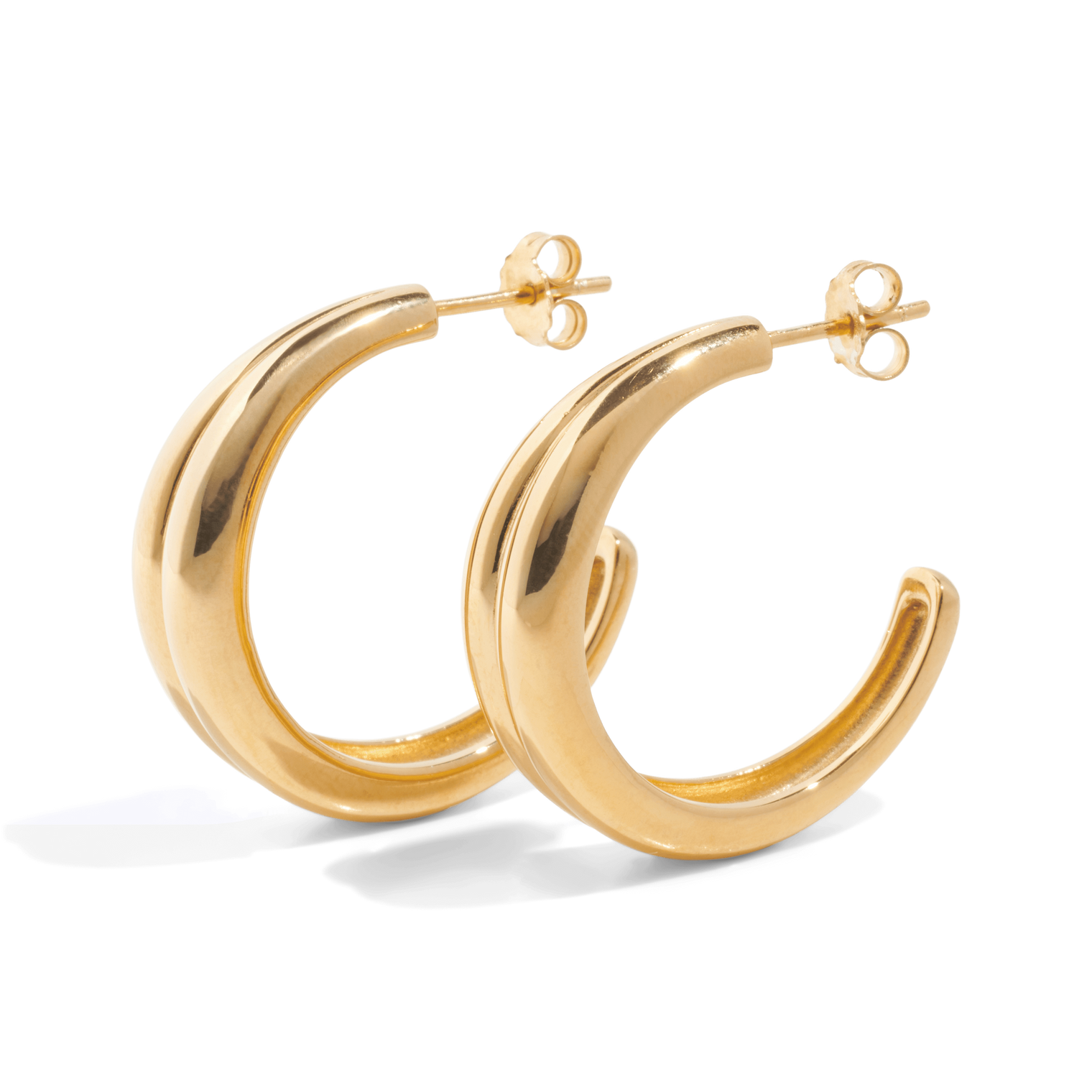 Bold double hoop, Sleeping earrings