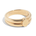 Bold double signet ring, 14k jewelry