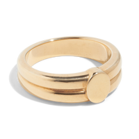 Bold double signet ring, 14k jewelry