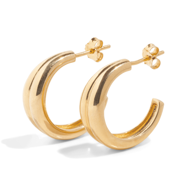 Bold double hoop, Sleeping earrings