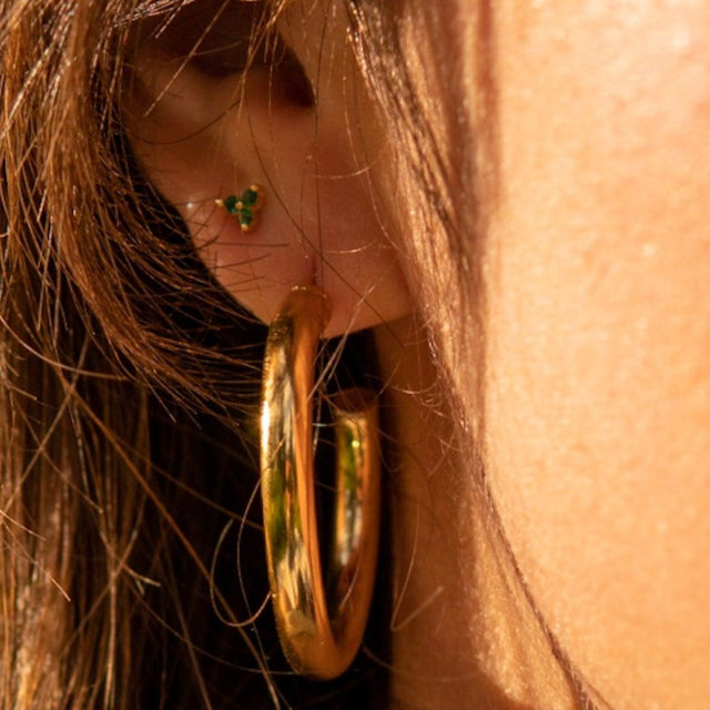 THE SALLY STUD GREEN - 18k gold plated - Bound Studios