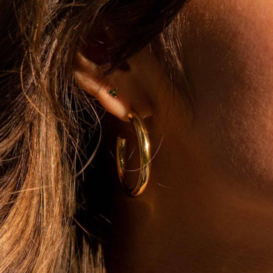 Bold hoops, Sleeping earrings