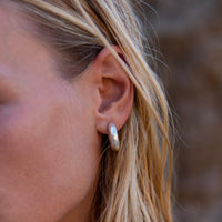 Mini thick hoops, Sleeping earrings